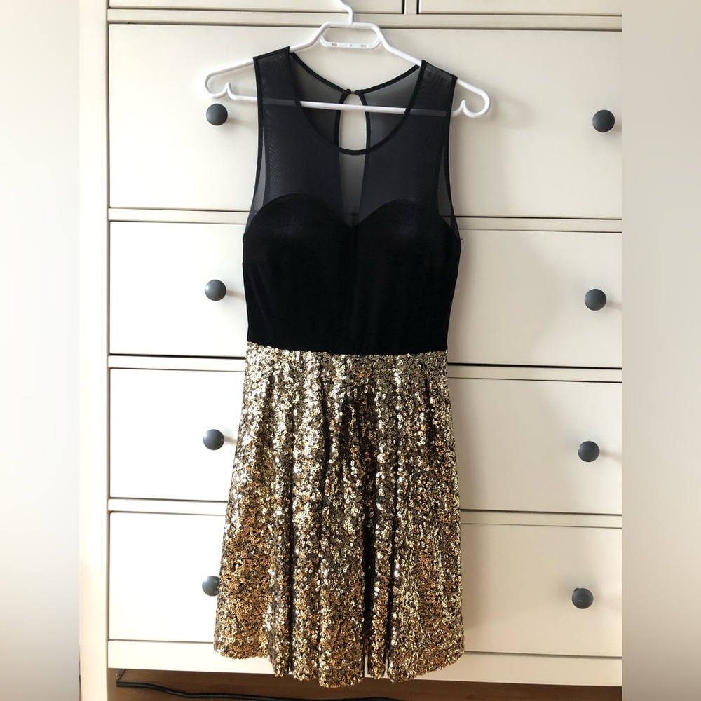 Guess Black and Gold Party Dress